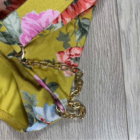 ZIMMERMANN Pattie Bikini Bottom In Floral Print Mustard Rose - Picture 8 of 14